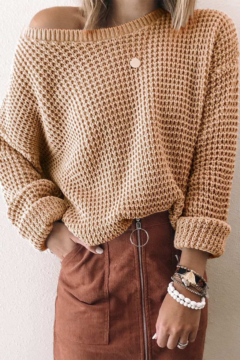 Basic Oblique Collar Sweaters(5 Colors)