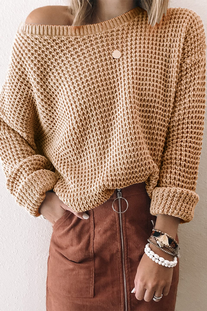 Basic Oblique Collar Sweaters(5 Colors)