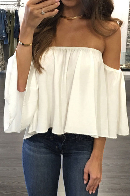 Patchwork Strapless Blouses(8 Colors)