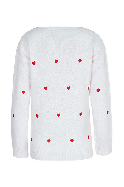 Print Basic V Neck Tops Sweater(4 Colors)