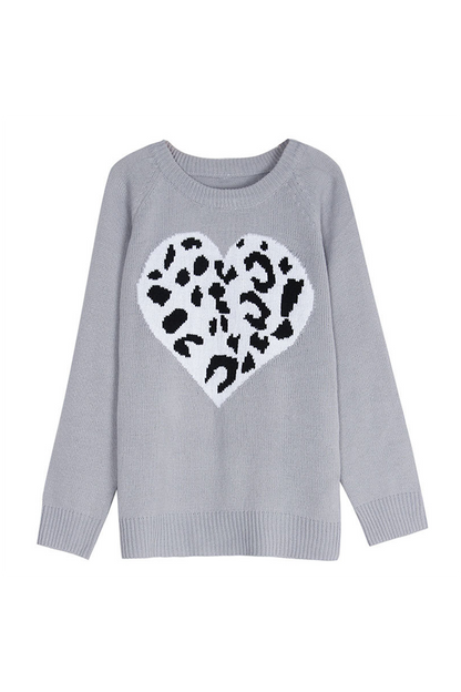 Print Patchwork O Neck Tops Sweater(4 Colors)