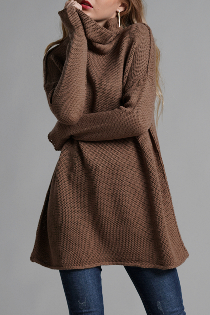 Split Joint Turtleneck Tops Sweater