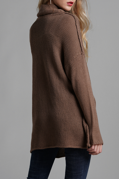 Split Joint Turtleneck Tops Sweater