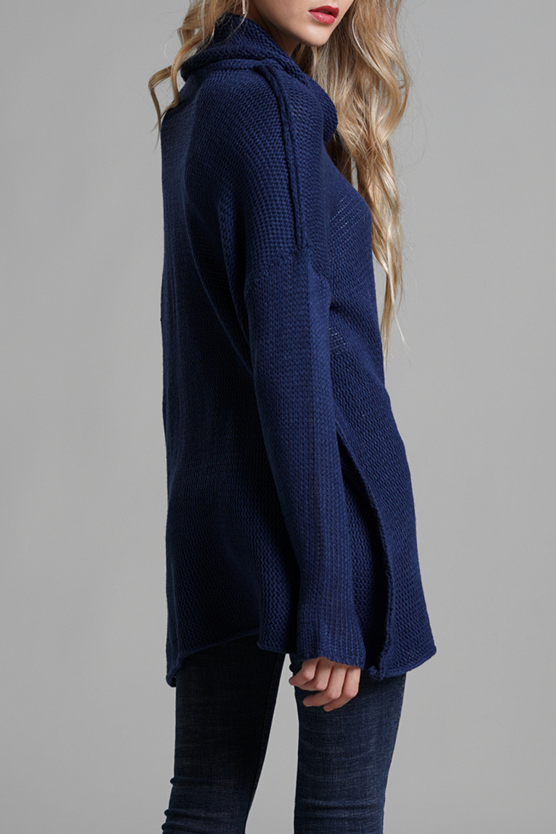 Split Joint Turtleneck Tops Sweater