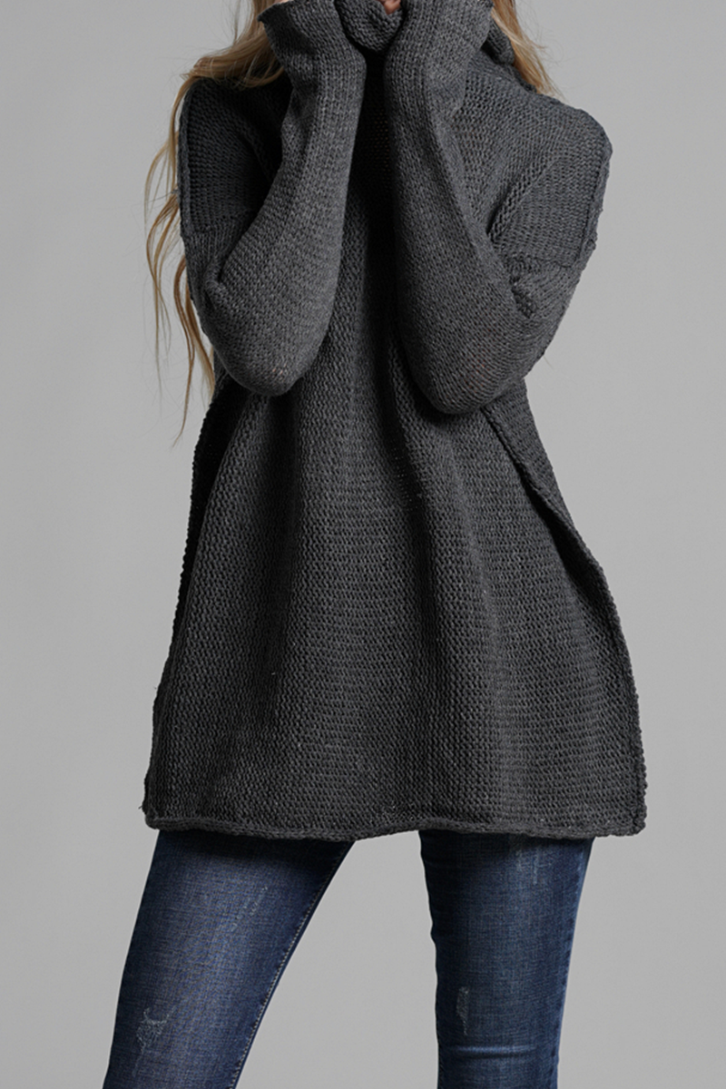 Split Joint Turtleneck Tops Sweater