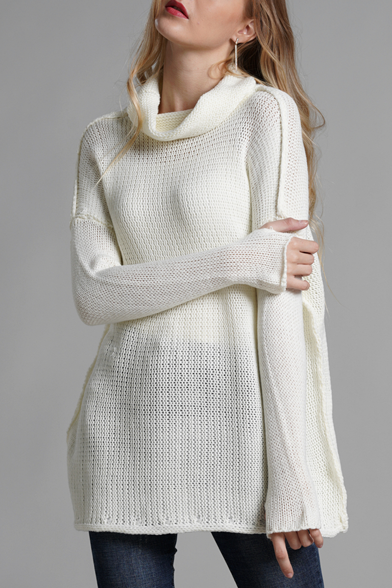 Split Joint Turtleneck Tops Sweater