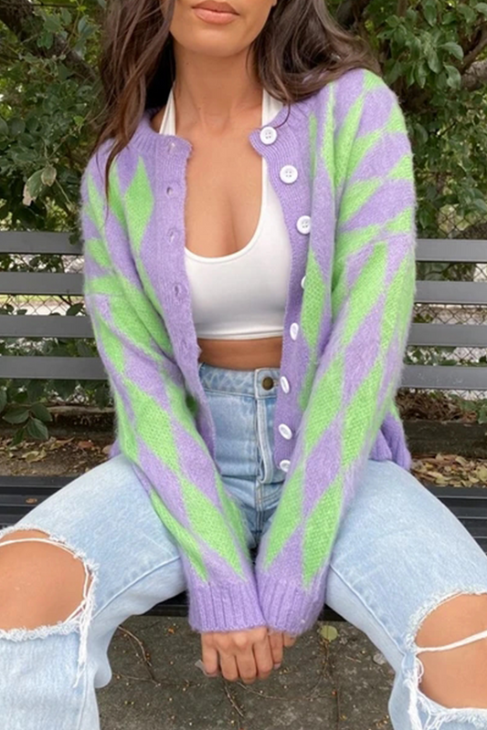 Geometric Buckle Tops Sweater