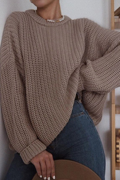 Patchwork O Neck Sweater(5 Colors)