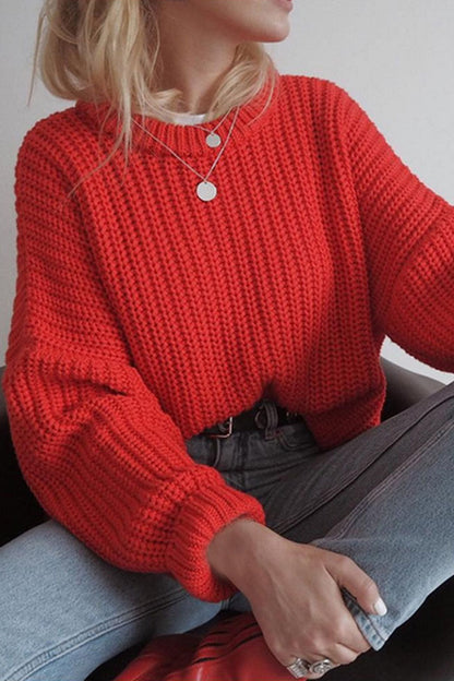 Patchwork O Neck Sweater(5 Colors)