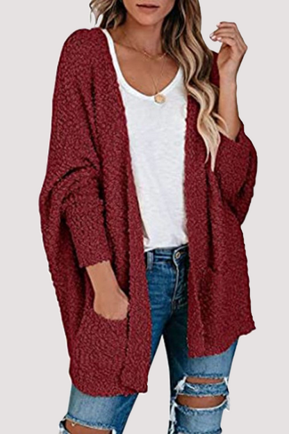 Pocket V Neck Tops Sweater(8 Colors)