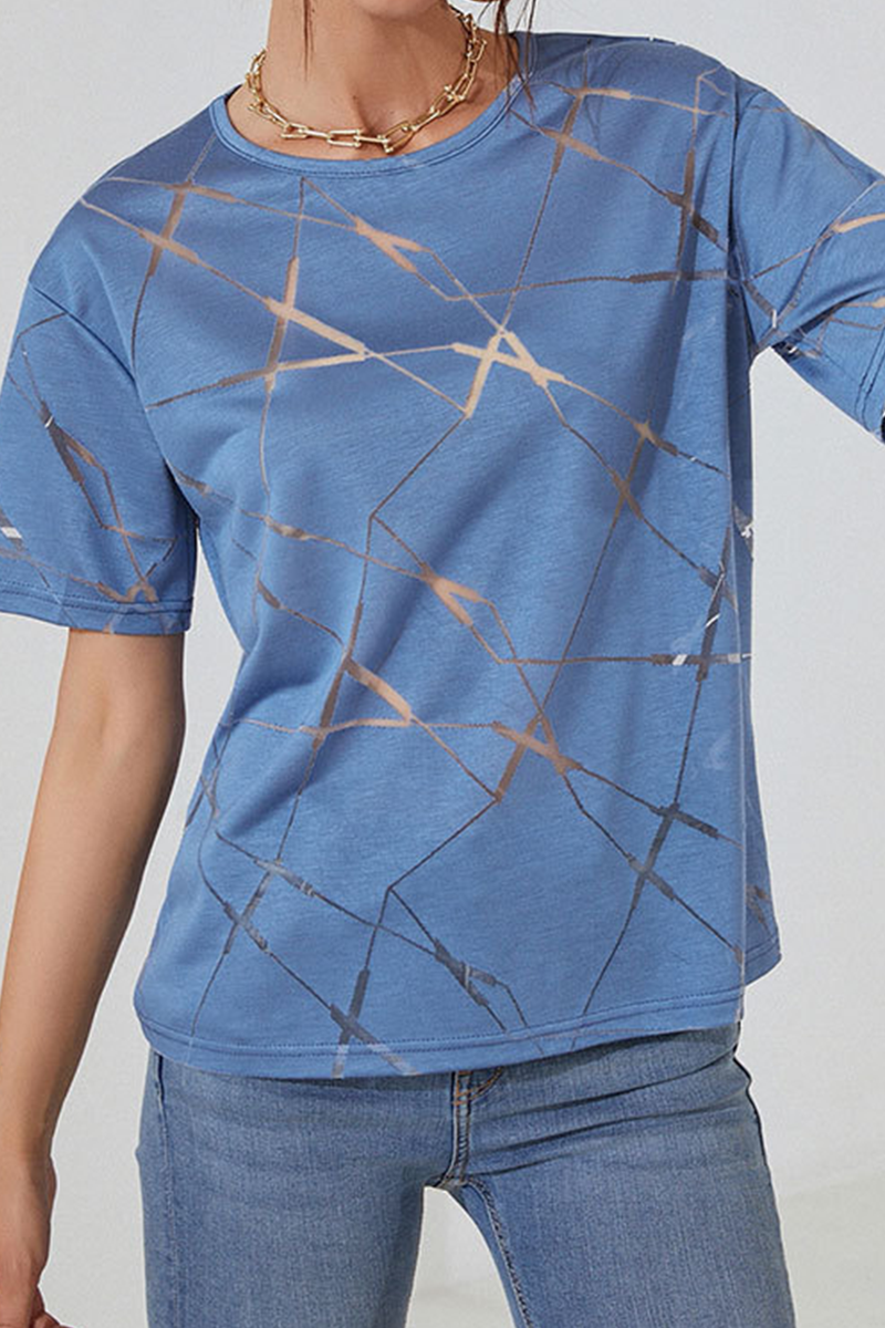 Street Patchwork Hollowed Out O Neck T-shirts