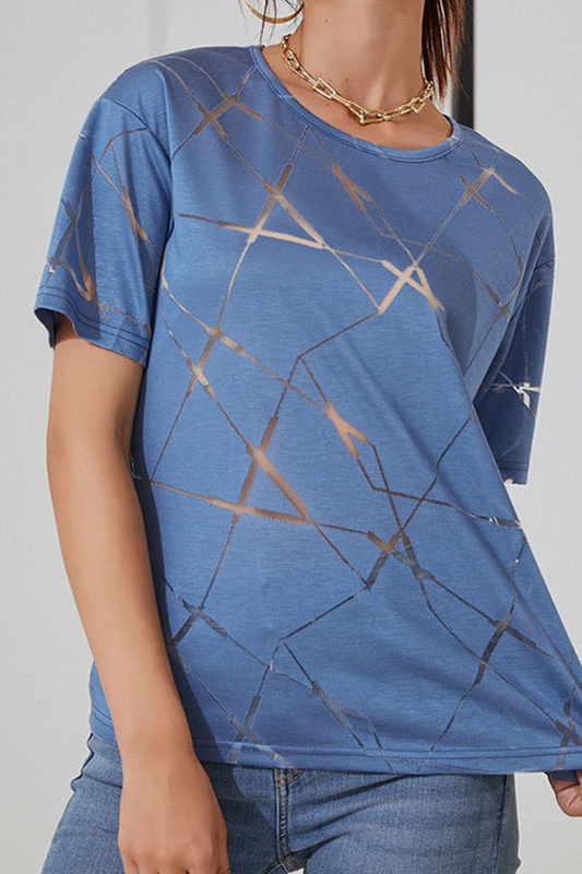 Street Patchwork Hollowed Out O Neck T-shirts