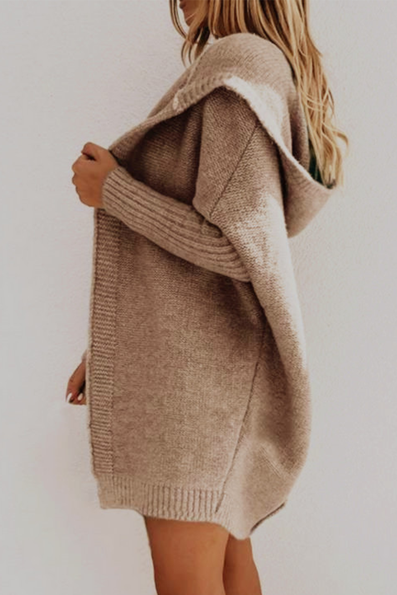 Patchwork Hooded Collar Tops Sweater