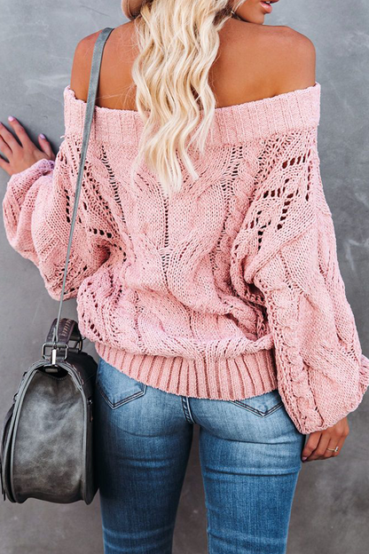 Street Patchwork Off the Shoulder Sweater(5 Colors)