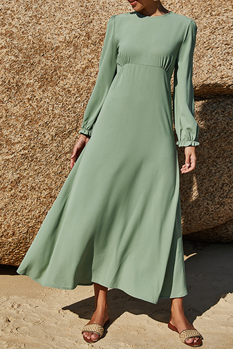Patchwork Stringy Selvedge O Neck Waist Skirt Dresses