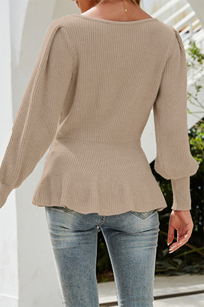 Patchwork O Neck Tops Sweater