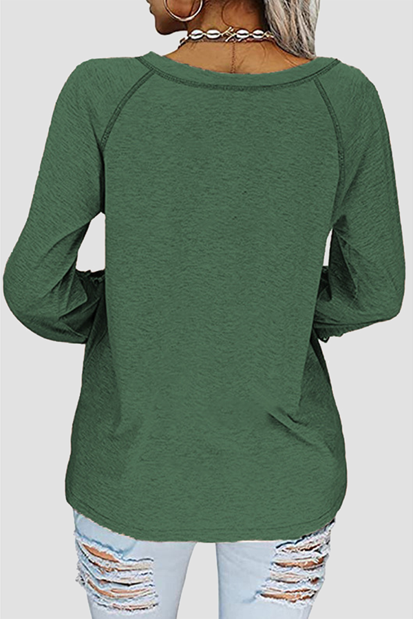 Lace Patchwork V Neck T-shirts(6 Colors)