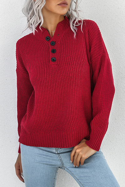 Split Joint Buckle Tops Sweater