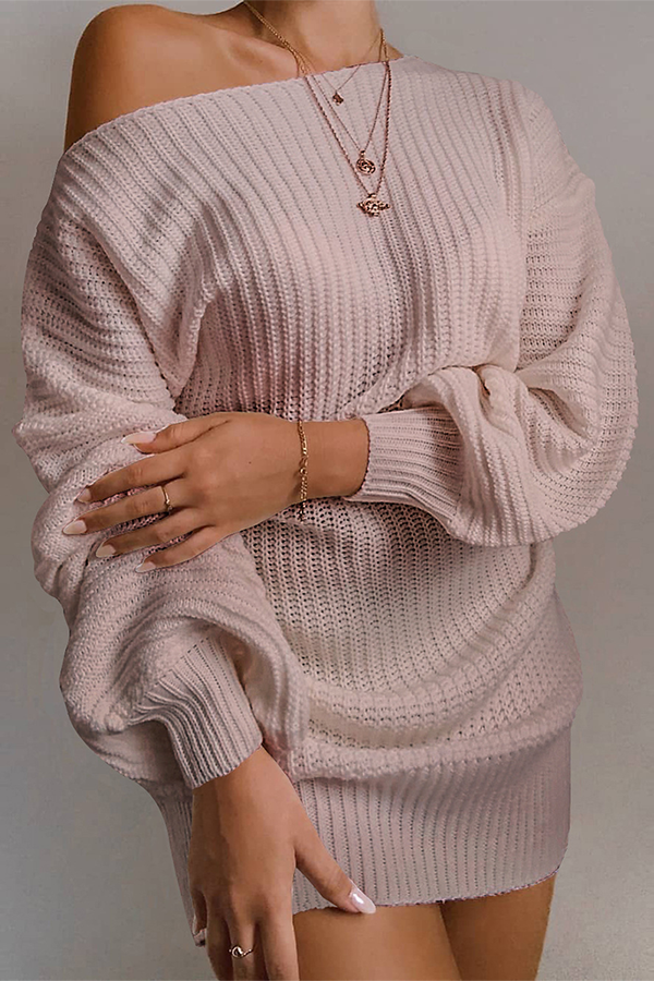 Patchwork Off the Shoulder Tops Sweater