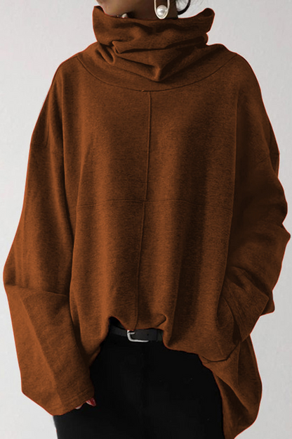 Patchwork Pocket Turtleneck Hoodies(5 Colors)