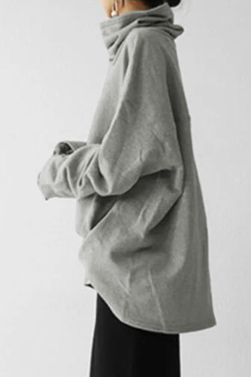 Patchwork Pocket Turtleneck Hoodies(5 Colors)