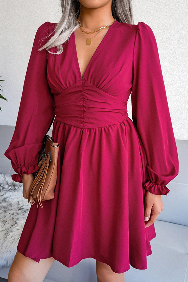 Split Joint Fold Waist Skirt Dresses