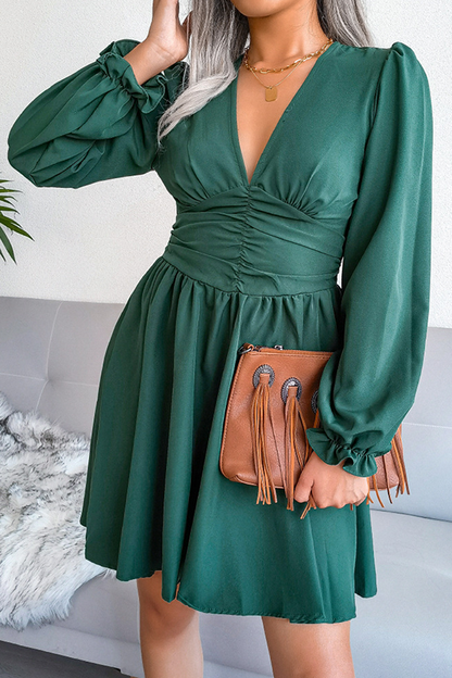 Split Joint Fold Waist Skirt Dresses