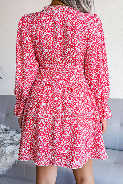 Patchwork Stringy Selvedge V Neck Waist Skirt Dresses
