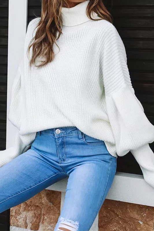 Patchwork Turtleneck Sweater(3 Colors)