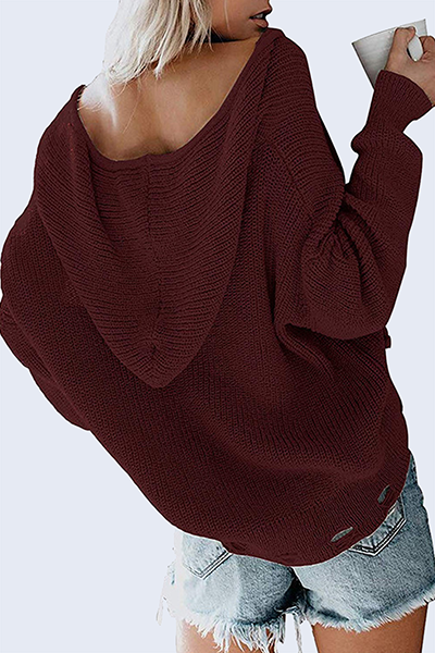 Street Ripped Draw String Zipper Hooded Collar Sweater(6 Colors)