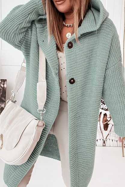 Buckle Hooded Collar Sweater Outerwear(8 Colors)
