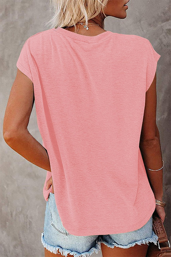 Print Basic O Neck T-shirts(6 Colors)