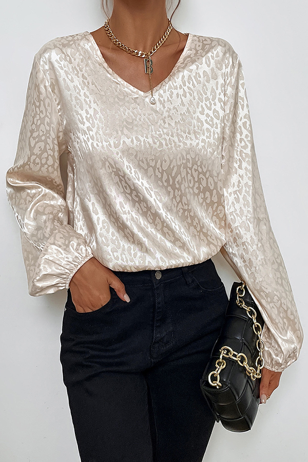 Print Patchwork Basic V Neck Blouses(9 Colors)