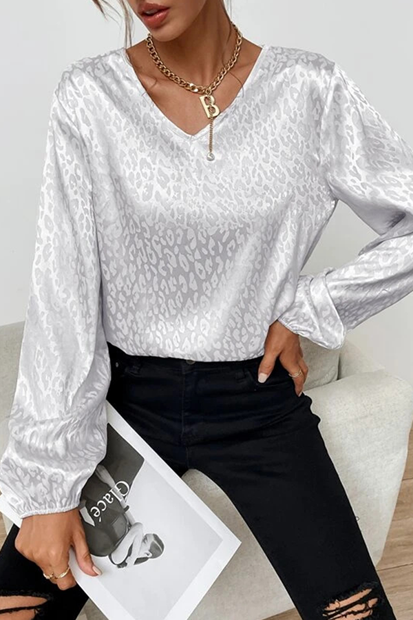 Print Patchwork Basic V Neck Blouses(9 Colors)