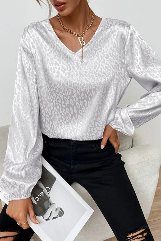 Print Patchwork Basic V Neck Blouses(9 Colors)