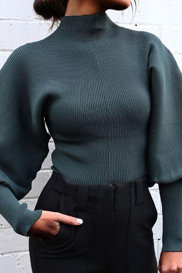 Patchwork Turtleneck Tops Sweater