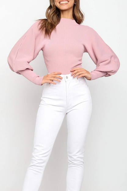 Patchwork Turtleneck Tops Sweater