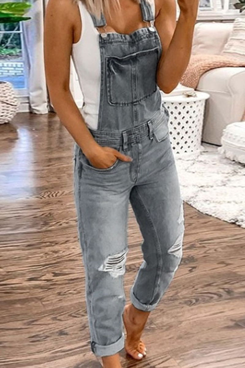 Ripped Regular Jumpsuits(3 Colors)