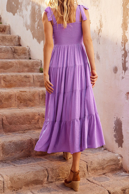 Bandage Square Collar Cake Skirt Dresses