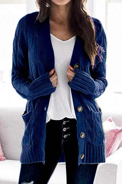 Split Joint Cardigan Collar Tops