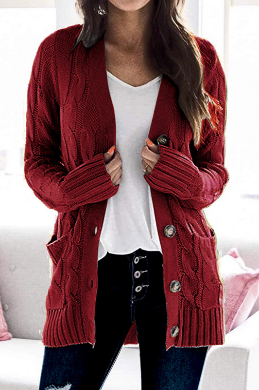 Split Joint Cardigan Collar Tops