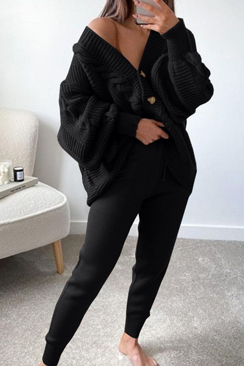 Patchwork V Neck Long Sleeve Two Pieces
