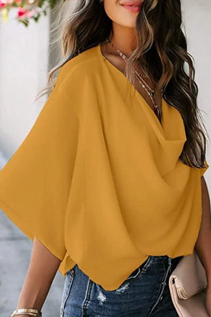 Flounce V Neck T-shirts(7 Colors)