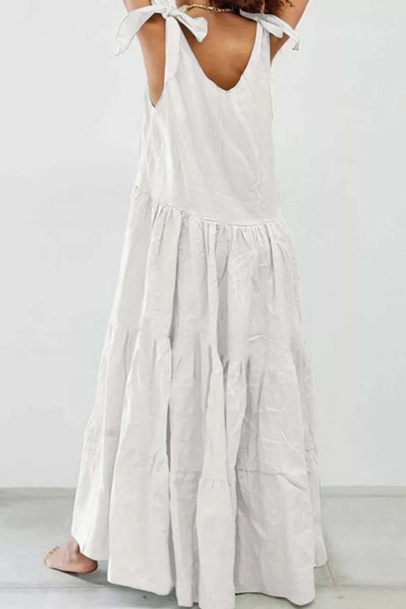 Patchwork O Neck Cake Skirt Dresses(5 Colors)