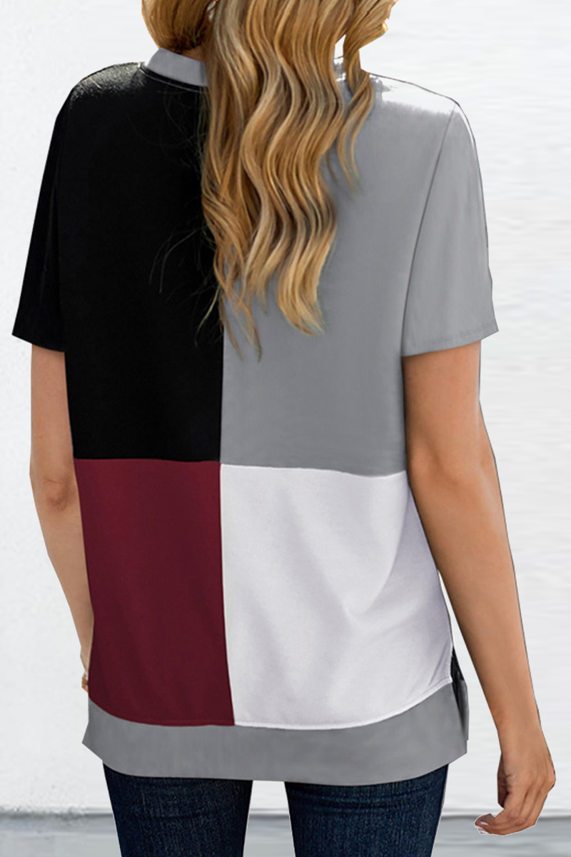 Patchwork O Neck T-shirts