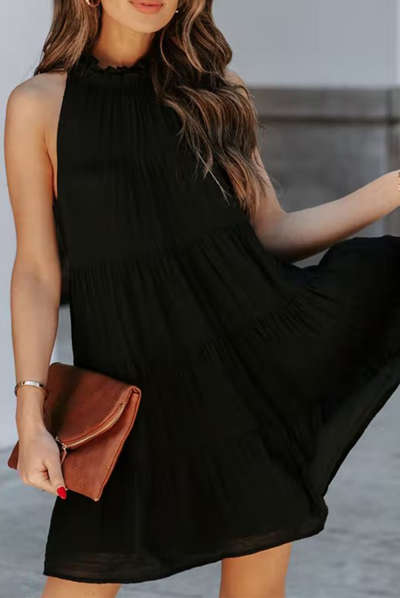 Patchwork Halter Cake Skirt Dresses(5 Colors)