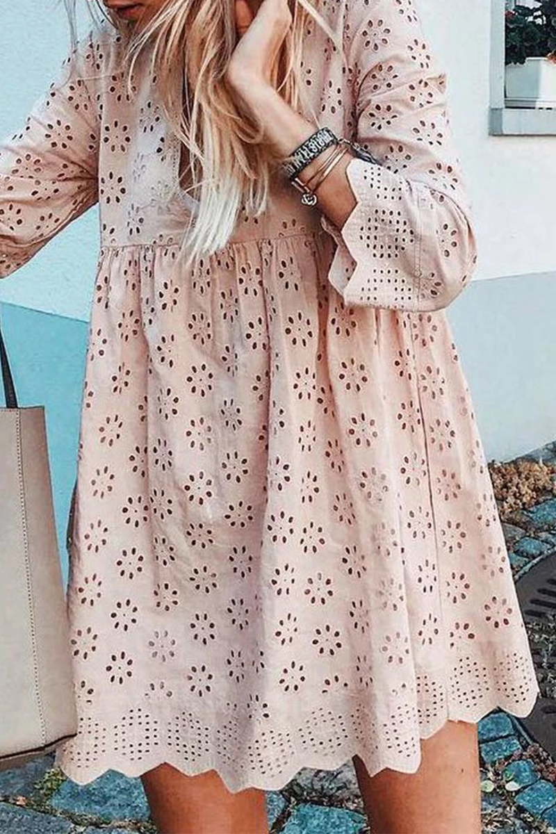Patchwork V Neck Cake Skirt Dresses