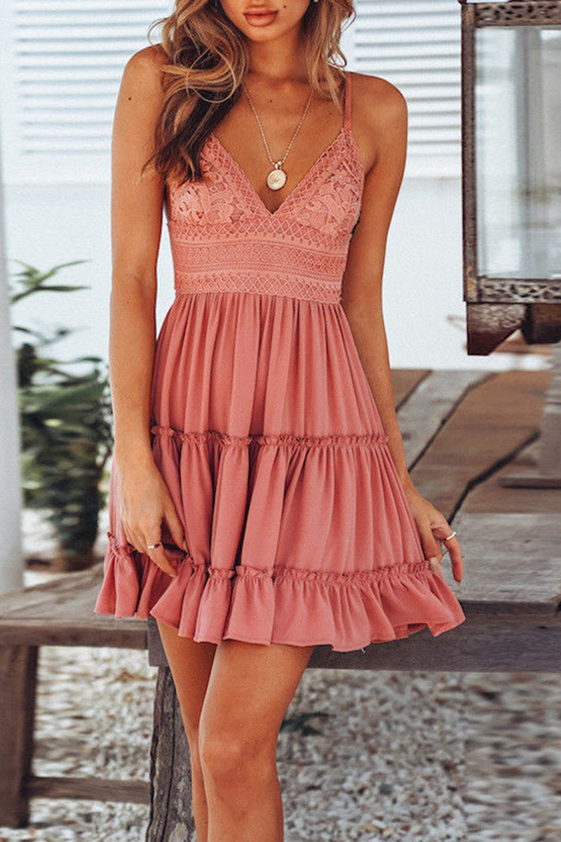 Split Joint Spaghetti Strap Cake Skirt Dresses