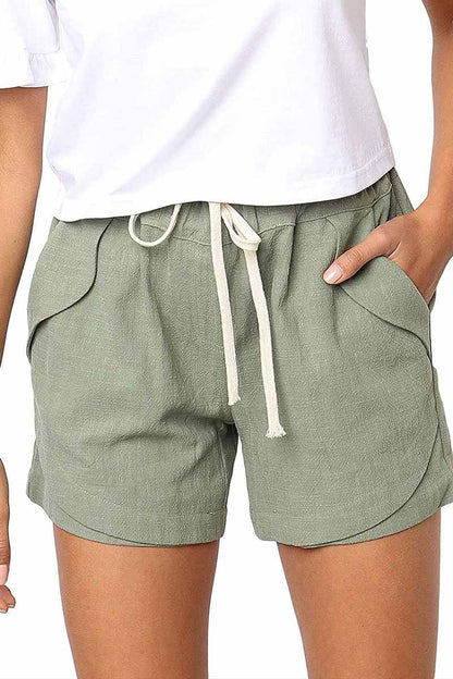 Adjustable Waist Cotton Shorts
