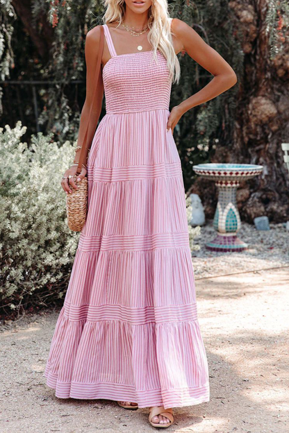Patchwork Spaghetti Strap Waist Skirt Dresses